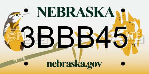 3BBB45 Nebraska License Plate