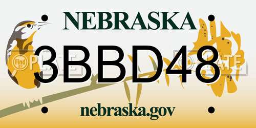 3BBD48 Nebraska License Plate
