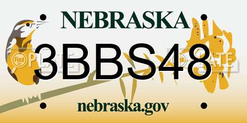 3BBS48 Nebraska License Plate