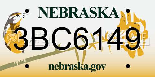 3BC6149 Nebraska License Plate