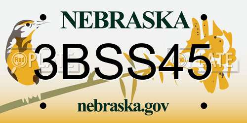 3BSS45 Nebraska License Plate