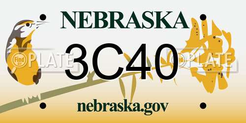 3C40 Nebraska License Plate
