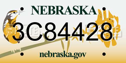 3C84428 Nebraska License Plate