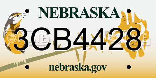 3CB4428 Nebraska License Plate