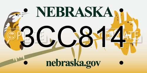 3CC814 Nebraska License Plate