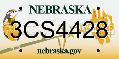 3CS4428 Nebraska License Plate