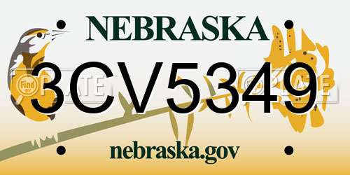 3CV5349 Nebraska License Plate