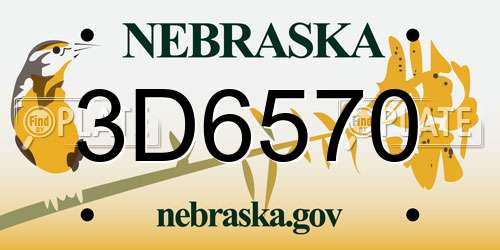 3D6570 Nebraska License Plate