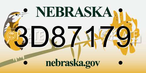 3D87179 Nebraska License Plate