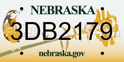 3DB2179 Nebraska License Plate