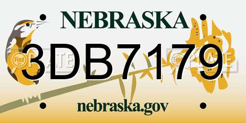 3DB7179 Nebraska License Plate