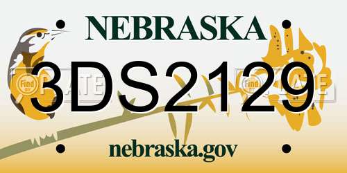 3DS2129 Nebraska License Plate