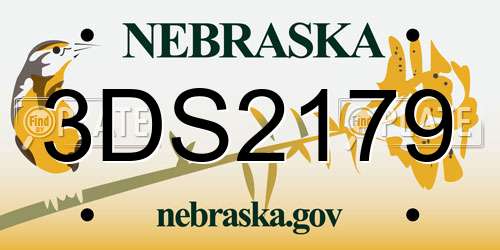 3DS2179 Nebraska License Plate