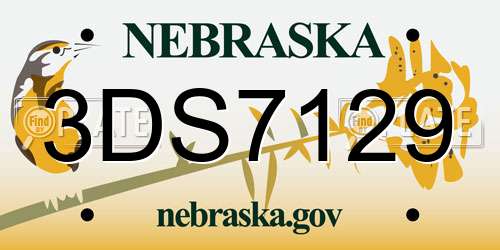 3DS7129 Nebraska License Plate