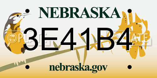 3E41B4 Nebraska License Plate
