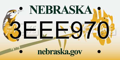 3EEE970 Nebraska License Plate