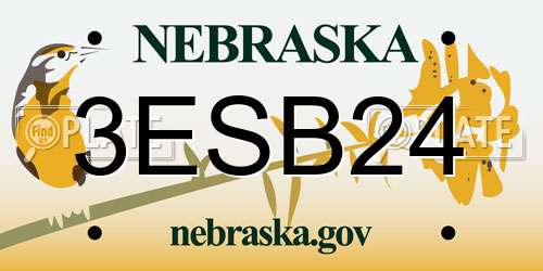 3ESB24 Nebraska License Plate