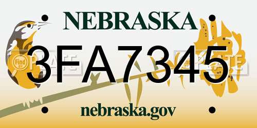 3FA7345 Nebraska License Plate