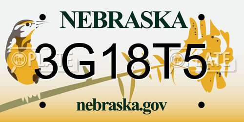 3G18T5 Nebraska License Plate