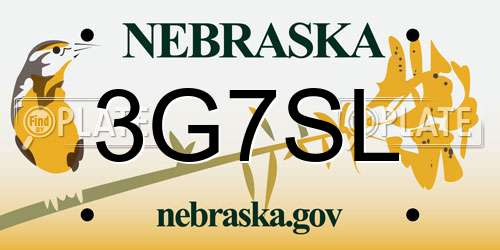 3G7SL Nebraska License Plate
