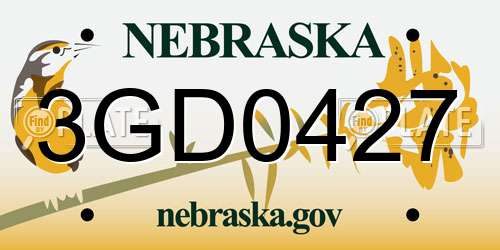 3GD0427 Nebraska License Plate