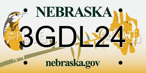 3GDL24 Nebraska License Plate