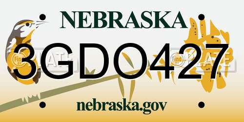 3GDO427 Nebraska License Plate