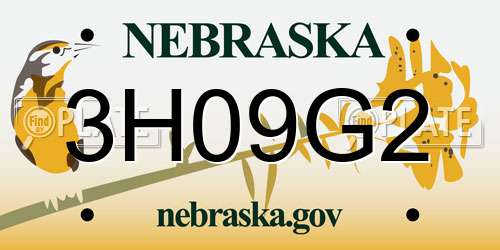 3H09G2 Nebraska License Plate