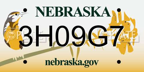 3H09G7 Nebraska License Plate