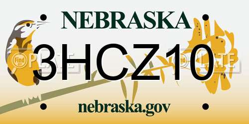 3HCZ10 Nebraska License Plate