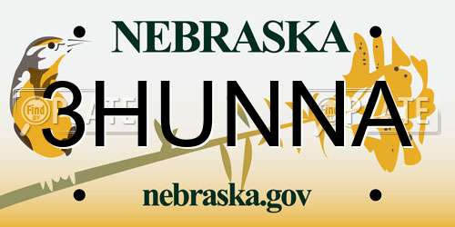 3HUNNA Nebraska License Plate