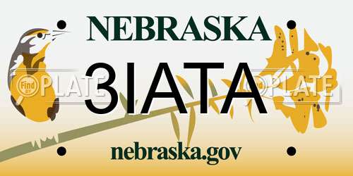 3IATA Nebraska License Plate