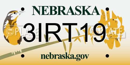 3IRT19 Nebraska License Plate
