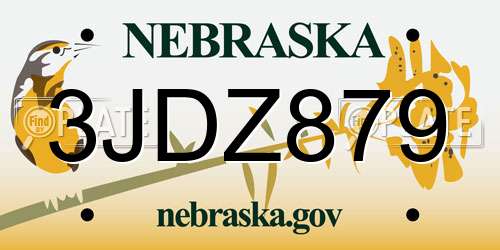 3JDZ879 Nebraska License Plate