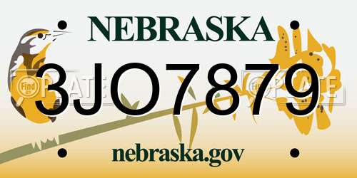 3JO7879 Nebraska License Plate