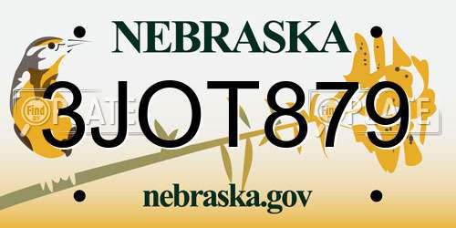 3JOT879 Nebraska License Plate