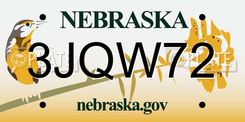 3JQW72 Nebraska License Plate
