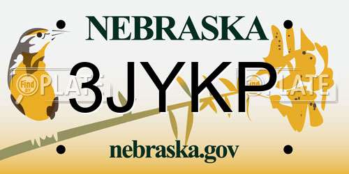 3JYKP Nebraska License Plate