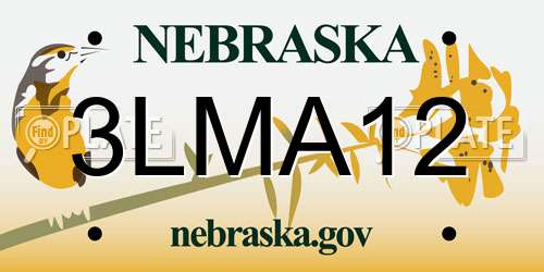 3LMA12 Nebraska License Plate