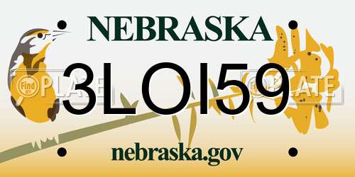 3LOI59 Nebraska License Plate