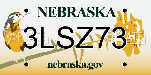 3LSZ73 Nebraska License Plate