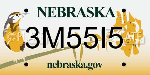 3M55I5 Nebraska License Plate