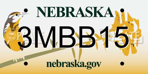 3MBB15 Nebraska License Plate