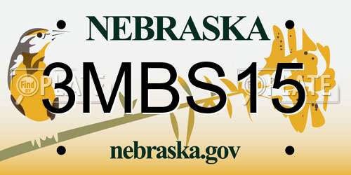 3MBS15 Nebraska License Plate