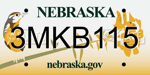 3MKB115 Nebraska License Plate