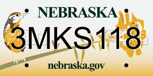 3MKS118 Nebraska License Plate