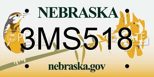 3MS518 Nebraska License Plate