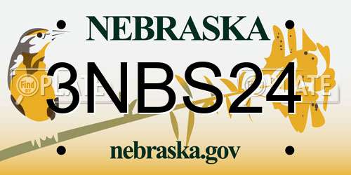 3NBS24 Nebraska License Plate