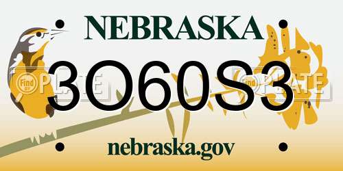 3O60S3 Nebraska License Plate
