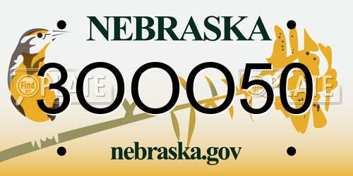 3OOO50 Nebraska License Plate